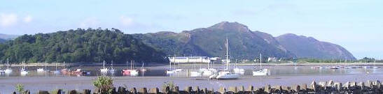The Conwy estuary and Snowdonia hills